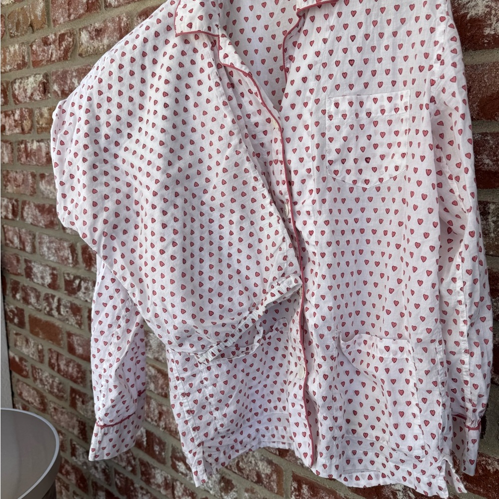 Roller Rabbit Pink Heart Women’s Button Down Shirt